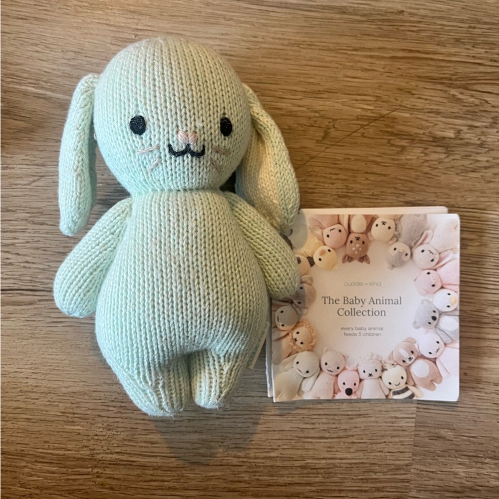 Cuddle + Kind Bunny Plush Toy in Soft Mint Green - The Baby Collection